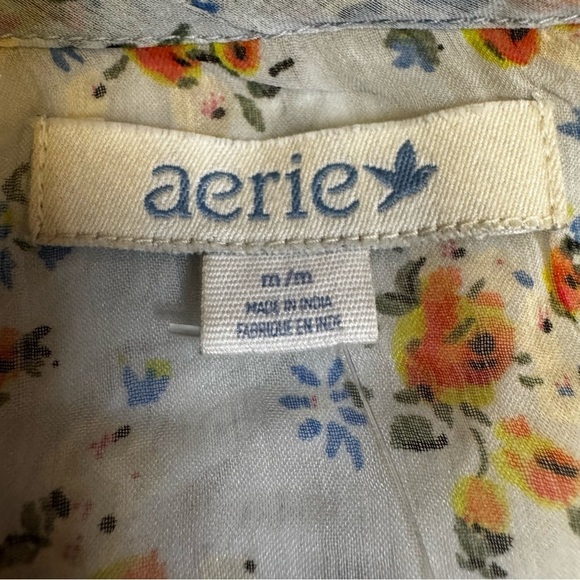 Aerie Blue Floral Tank Top Size M Flowy Design Perfect for Layering Vintage NWT - Picture 7 of 12